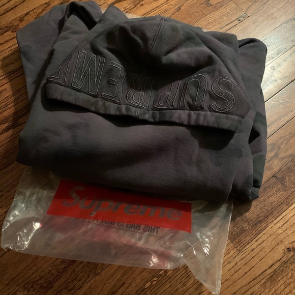 SUPREME OVERDYED HOODIE SWEATSHIRT BLACK Camouflage New with tags - Picture 2 of 6